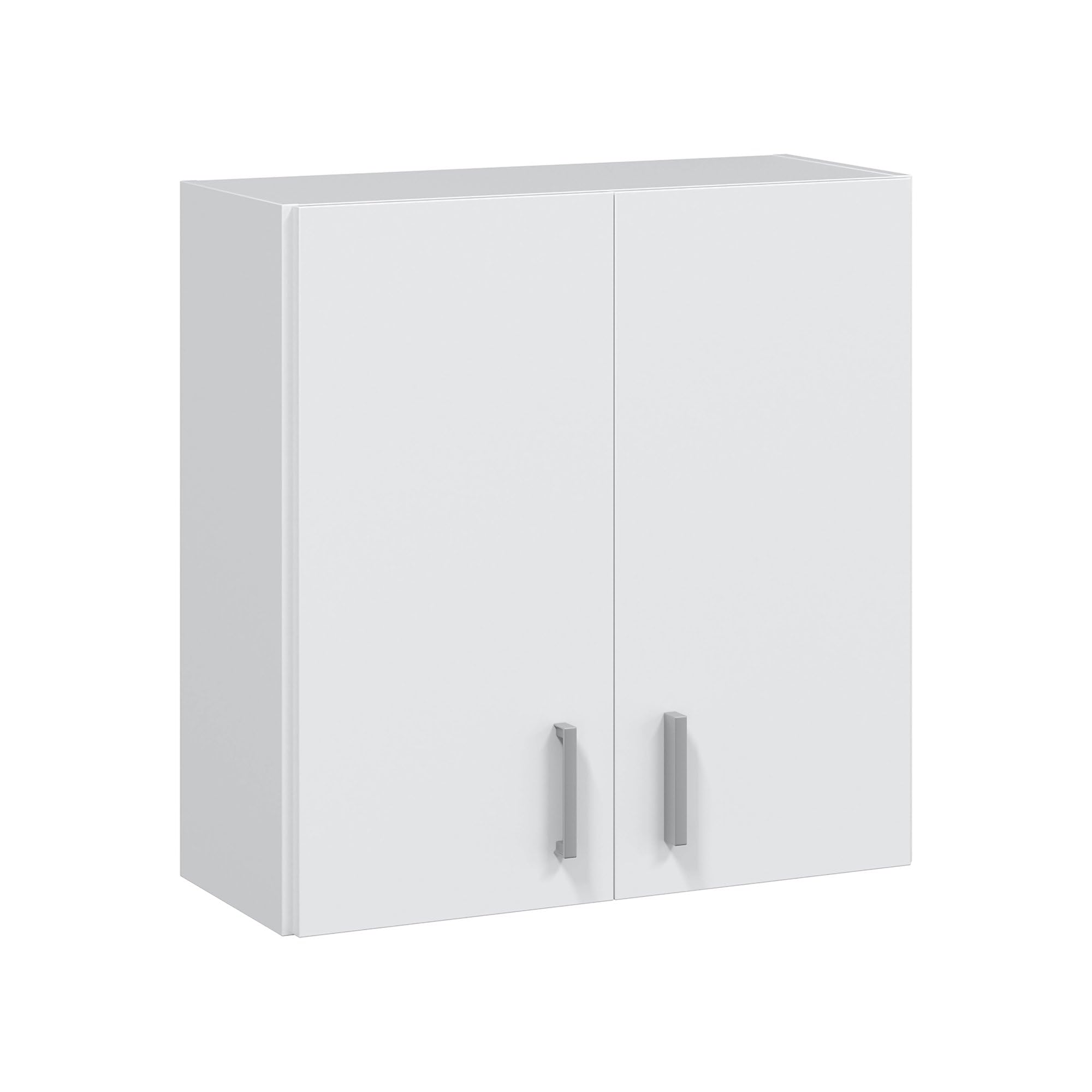 Dmora - Mobile pensile Detroit, Armadio ausiliare a 2 ante, Armadietto multiuso da bagno o lavanderia, 59x27h60 cm, Bianco