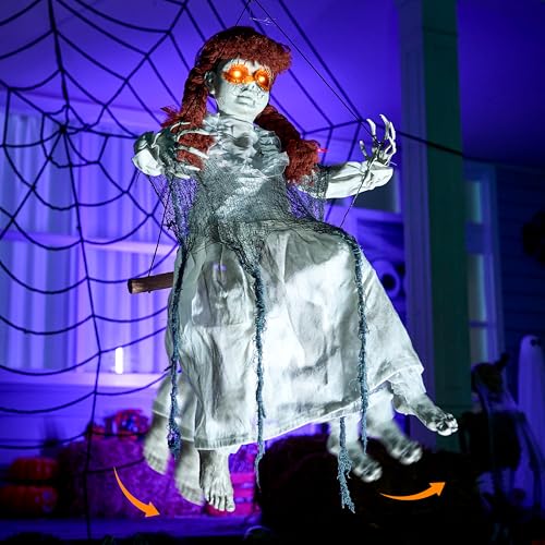 JOYIN Scary Halloween Decorations Outdoor, Halloween Hanging Scary Swing Girl