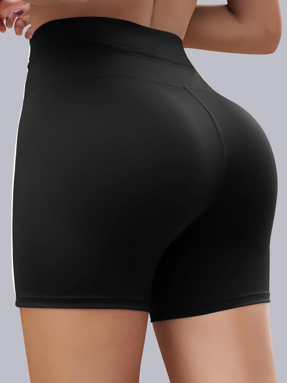 Aoysky Womens Buttery Soft Drawstring Biker Shorts 5" High Waisted Workout Yoga Shorts Running Gym Athletic Short Leggings - Image 2