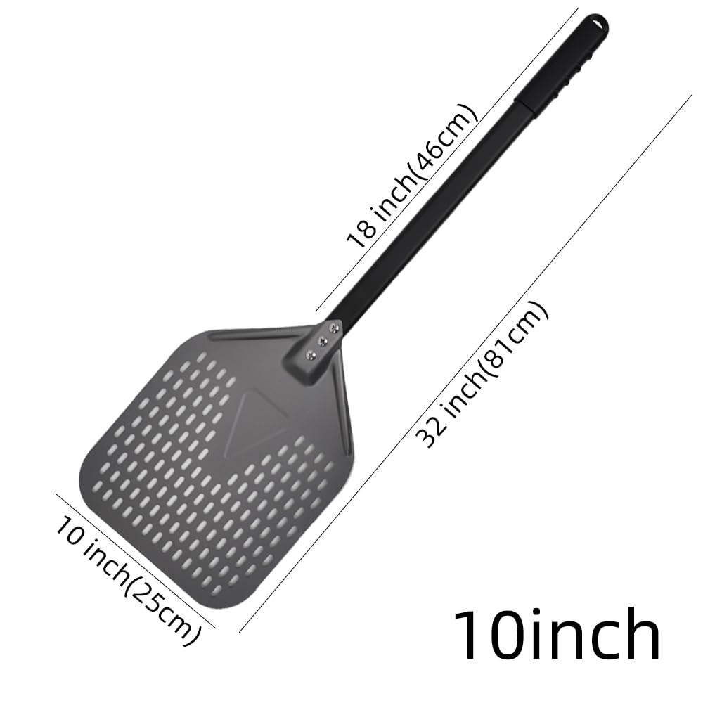 Pelle à Pizza 10 12 13 14 16 Pouces Big Pizza Pelle perforée Paddle Poignée Courte pour Four tournant Les Outils de Cuisine Peel Pizza antiadhésive Cuisson Pizza Paddle (Color : 10 inch