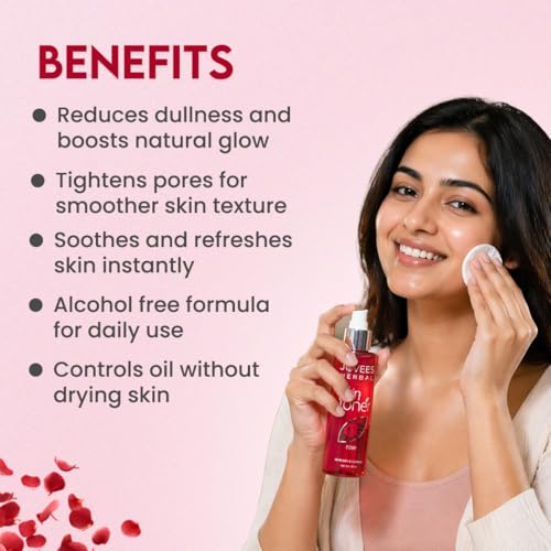 Image of Jovees Herbal Rose Skin Toner For Refreshing Youthful Skin, Tightens Pores, Healthy Glow | Face Mist & Toner For Normal to Dry Skin | Paraben, Alcohol And Chemical Free- 200ml