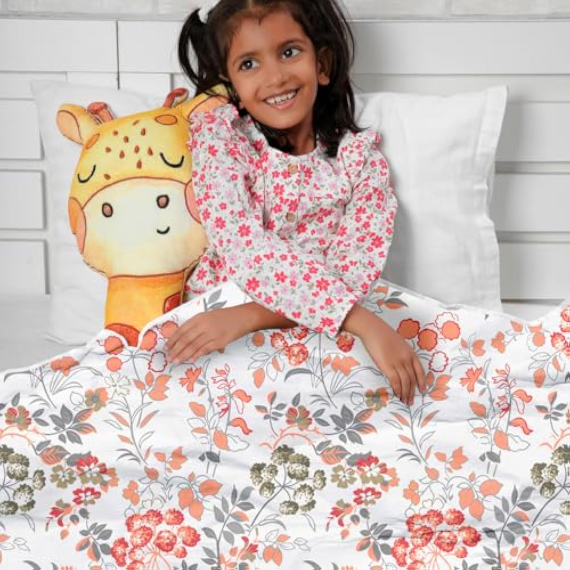 Floret 100% Cotton Single Kids Dohar, Lightweight Throw Blanket