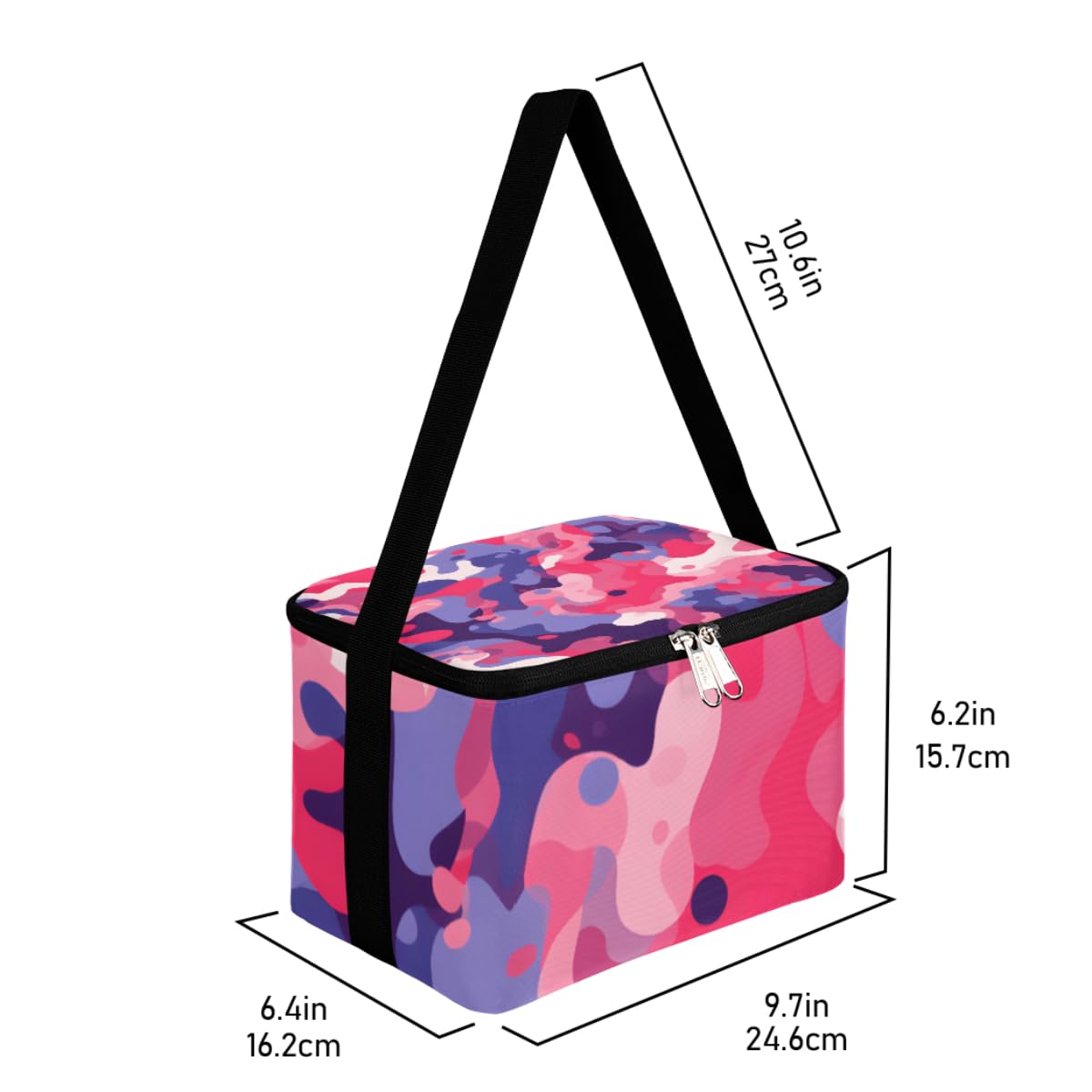 GzLeyigou Lunch Bags for Women Men 9 Cans,Pinks Blue Camo Hot & Cold Food Delivery Bag Insulated Grocery Bag Insulated Lunch Box Camouflage Cooler Bag for Office Work Picnic Beach
