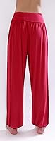 Vista 2 de Pantalones de algodón modal para mujer de AvaCostume, pantalones suaves para practicar yoga o deportes. Rojo vino
