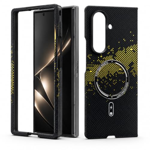PLUK Elite Series Carbon Fiber Case for Samsung Galaxy Z Fold 7 (2025) | Compatible with MagSafe | Ultra‑Slim Lightweight Protective Cover | Premium Matte Shock‑Resistant Finish