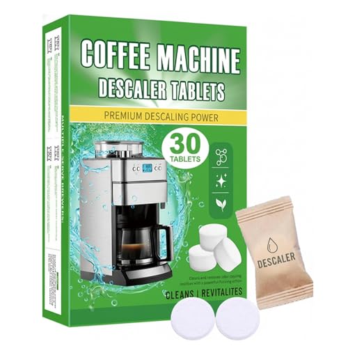 HI FINE CARE Coffee Machine Cleaner Tablets, Descaling & Deodorizing for All Coffee Makers, Espresso Machines, Odor Eliminator Tablets Individual Packaging, 30 Count, 0.17oz Each