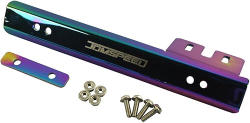 Vista 14 de JDMSPEED soporte de montaje delantero universal para placa con barra de soporte, Rojo