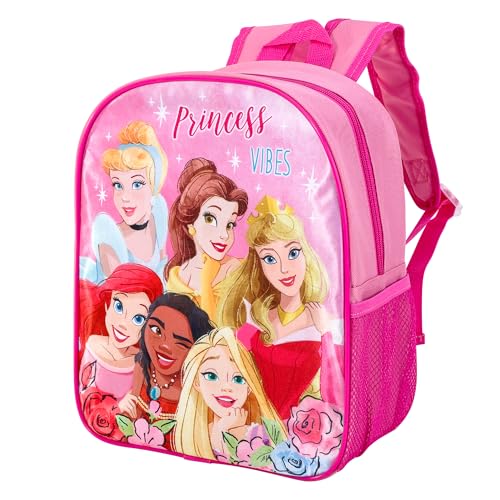 Disney Princess Zaino per bambini Premium Zaino Ragazze Personaggio Back To School Carry Bag con spallacci regolabili, rosa, M
