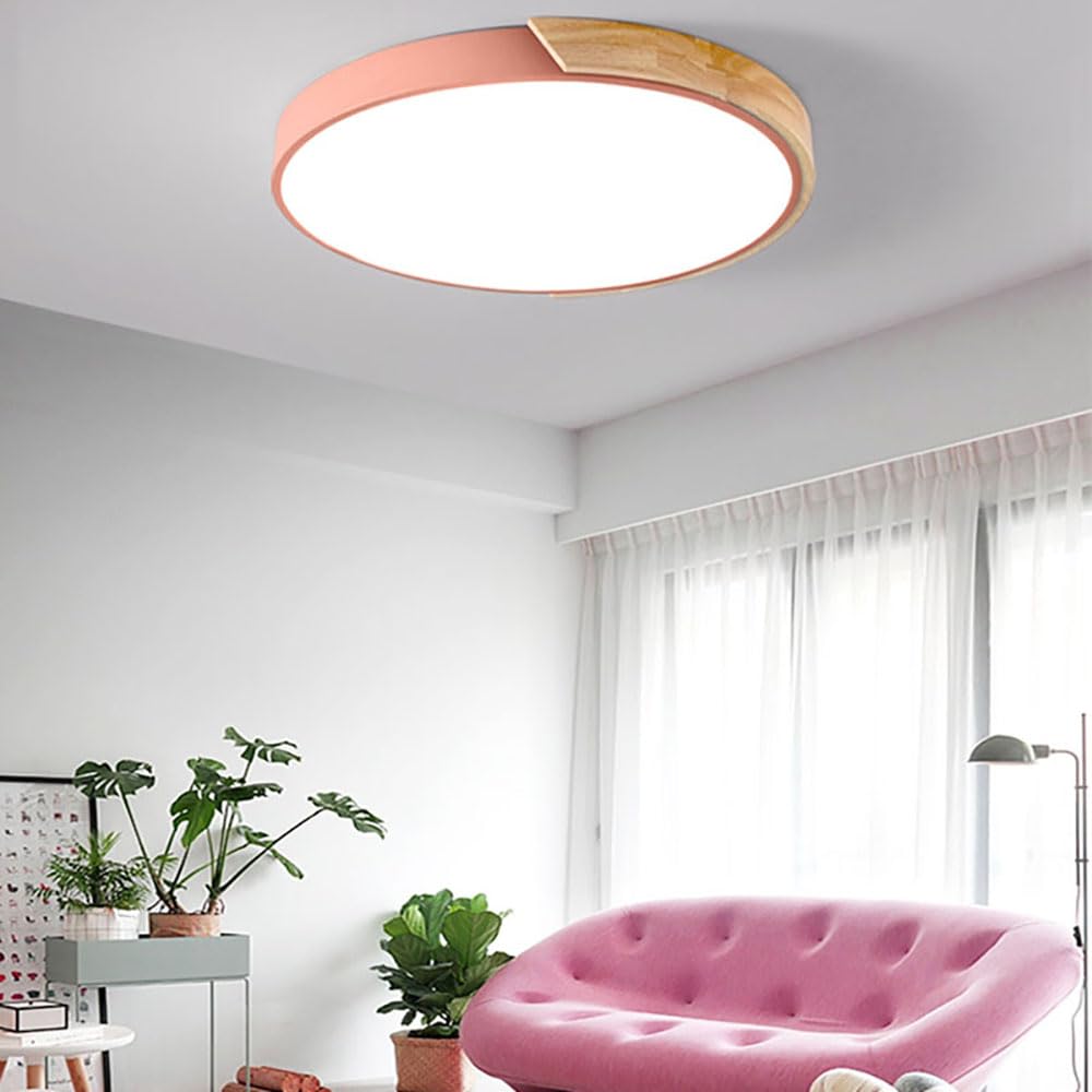 Nowoczesna drewniana lampa sufitowa LED do zabudowy 24 cale z możliwością przyciemniania do salonu i sypialni
