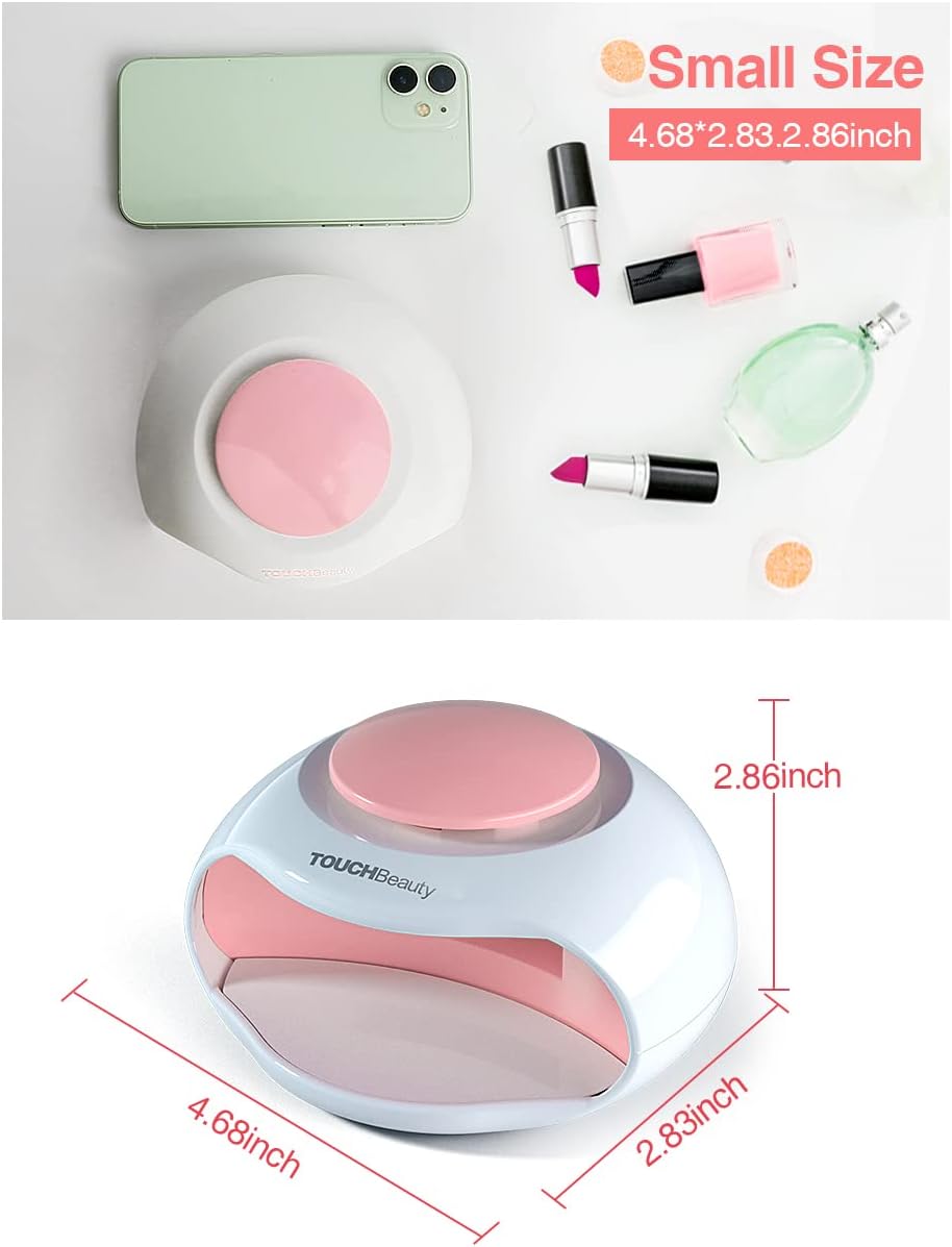 TOUCHBeauty Mini Air & LED Light Nail Dryer for Regular Nail Polishes, Ideal Gift to Kids Teens Powerful Fan, Battery Powered (Small-PK)