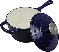 Vista 21 de Brasero esmaltado de hierro fundido de 3.5 cuartos, azul