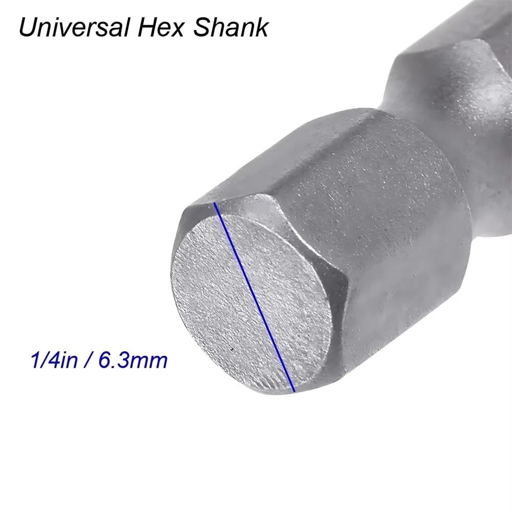 Schrauberbit Set,Bit Set werkzeuge bitsatz für a 50 mm Sicherheits-Manipulationssicherer Schraubendrehersatz, Sechskant-Flachkopf, 1/4 Zoll Handwerkzeug, Mittleres Loch, Sechs-Sterne-Schraubendreherbi