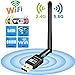 Produktbild Wifi Adapter Homore Wlan Stick Dual 600 Mbit/s, Dual Band (5GHz 433Mbps/2.4Ghz 150Mbps), 802.11b/g/n/a/ac USB Wifi Dongle mit Antennenbuchse und abnehmbarer Antenne