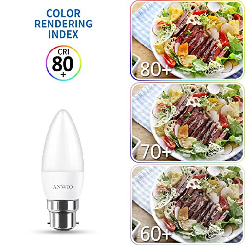 ANWIO Lampadina a LED Attacco B22,Forma a Candela
