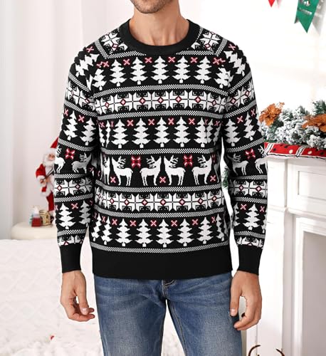 Family Matching Christmas Ugly Sweaters Long Sleeve Christmas Reindeer Knitted Sweater Xmas Holiday Pullover Tops4