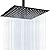 Midanya Rainfall Shower Head Square Stainless Steel Rain Showerhead High Pressure Waterfall Crackproof Coverage with Silicone Nozzle 1/16" Ultra Thin Design Swivel Connector,Matte Black 12 Inch