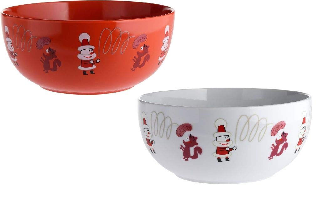 Alessi AMGI56 W Get Nuts. Biscottiera in Porcellana con Decorazioni, 24 cm Diametro, Bianco