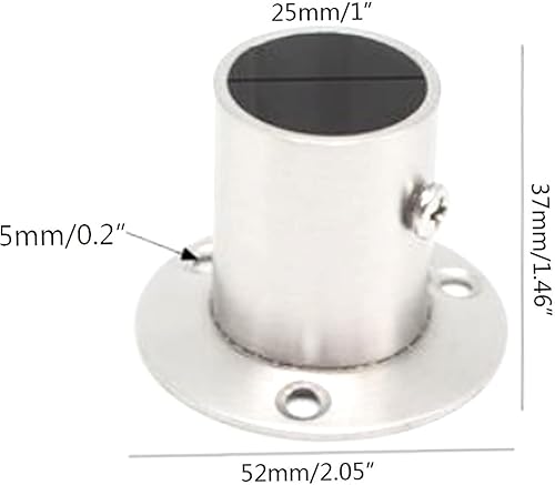 Miniatura 7 de jing Soporte de barra de acero inoxidable para armario de ducha, soporte de barra de armario, soportes de brida para barra de 0.748 in de diámetro