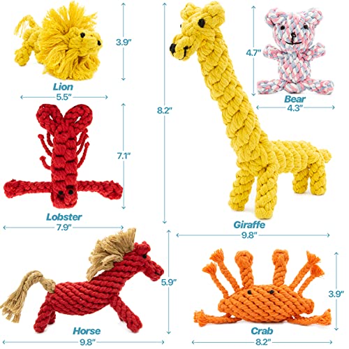 Starnova Dog Rope Toys For Aggressive Chewers 6 Pack – Tough Teething Chew Toys For Puppy – Interactive Dog Animal Rope Toys – Cute Heavy Duty Bundle Set For Small, Medium, Large Breed Dogs #TOP1