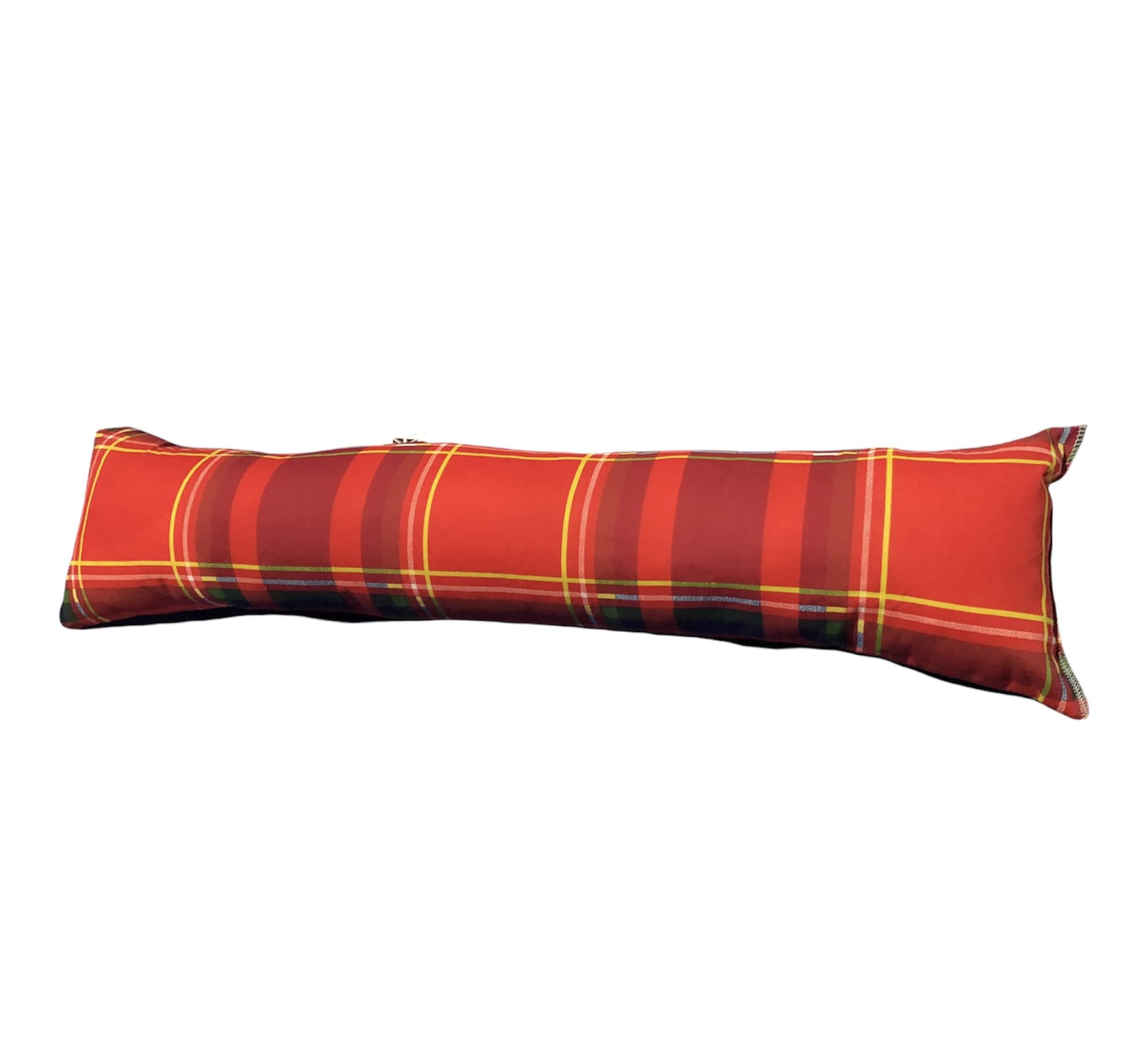 Plain Fabric Draught Excluder Decorative Simple Door or Window Draft Guard, Energy Saver. (Tartan Red)