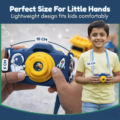 Image of Toy Imagine Space Kids Digital Camera 4.8 MP HD Photos 1080p Video 2-Inch Screen USB Rechargeable Extended Storage Mini with Games Filters & Frames Cute Birthday Gift for 6-12 Age SD Card Not Included