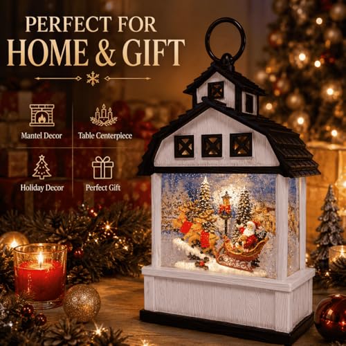 12.6" Christmas Snow Globe Lantern - image 6
