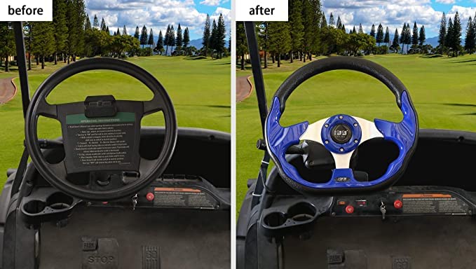 10L0L Universal Golf Cart Steering Wheel Hub for Yamaha EZGO Club Car,Easy Install and Safety Beautiful Golf Buggy Steering Wheel Hub - Image 2