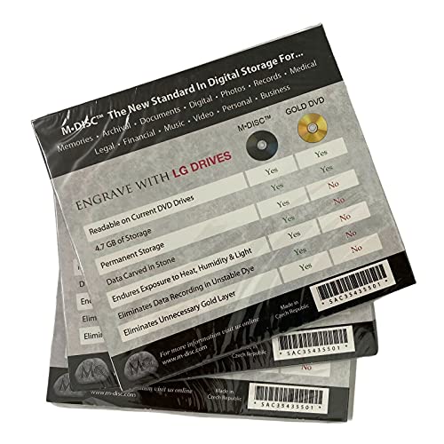 Image of 1000 Years Archival Digital Storage Blank M-Disc DVD+R 4.7GB 3 Pack Jewel Case