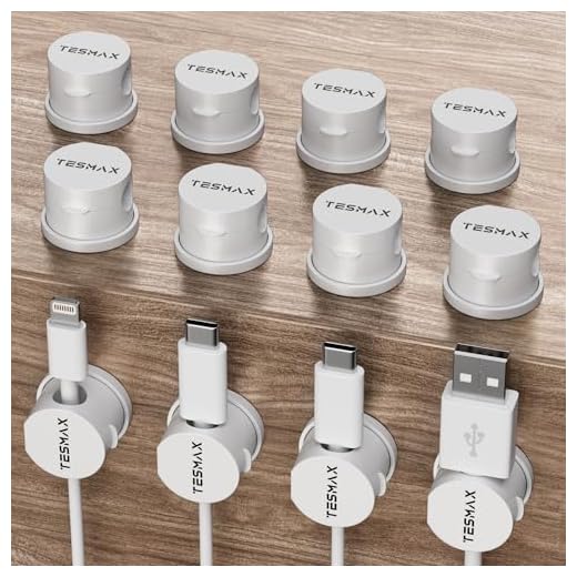 Magnetic Cable Clips 360° Rotation Cord Holder, 12 Pack Cord Organizer 1s Lock Cable Smooth Adjustable Desk Organizers and Accessories, Adhesive Cord Clips for Nightstand,Phone,Wall,Car,Home Office