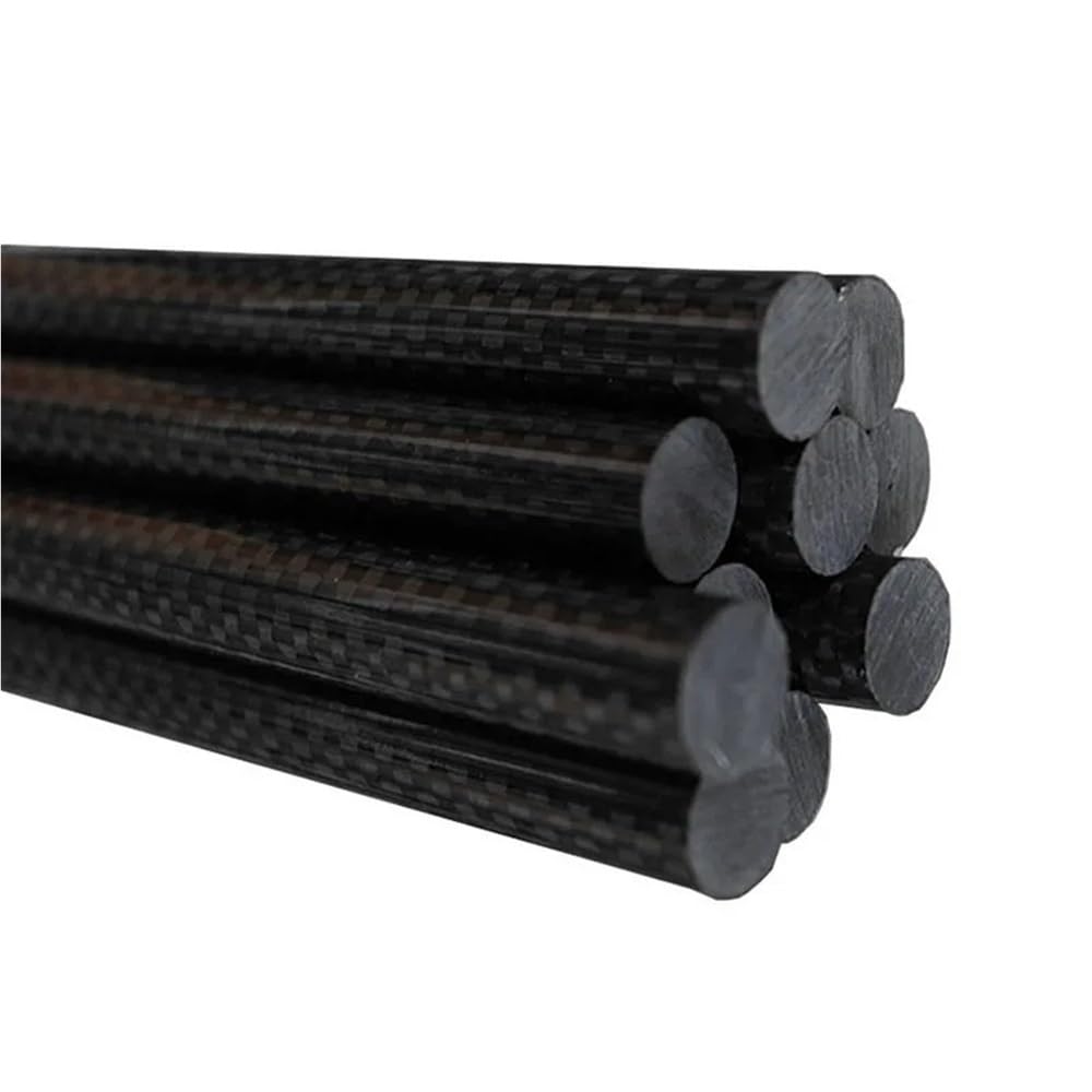 1 pezz0 Barra Tonda Nera Fibra Carbonio 3K, Barra 50Cm Per Automobili