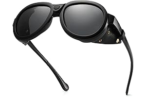 Retro Polarized Aviator Sunglasses with Detachable Side Shields