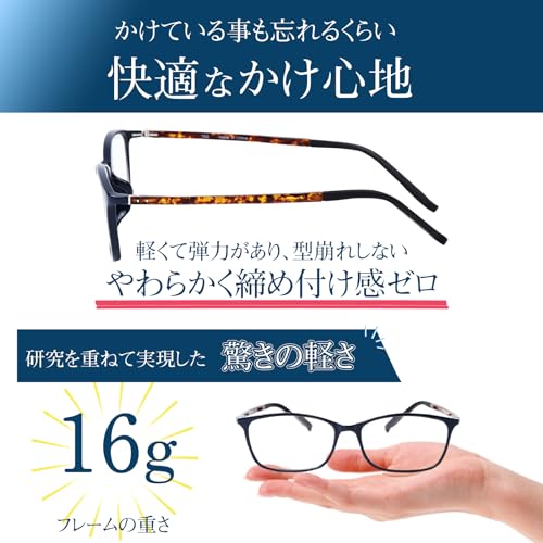 PrePiar 老眼鏡 メンズ 3.0 ブルーライトカット ウェリントン デミブラウン の商品画像 5