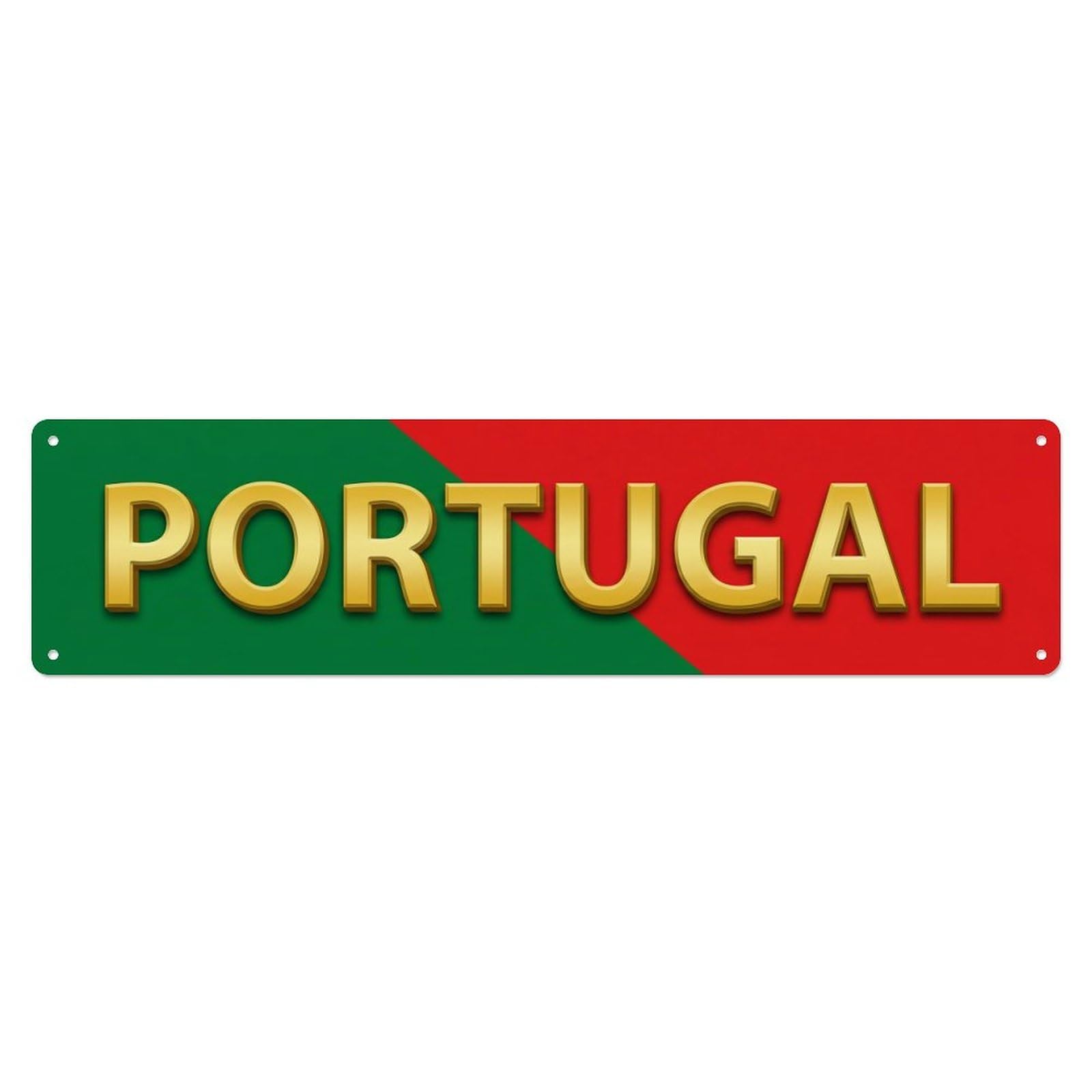 Vintage Portugal Flag Pattern Metal Tin Sign