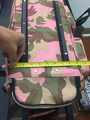 Explorer Rolling Duffel Bag with Large D Shape Pocket and Front Pocket Pulling Handle Wheels (Brown Pink)