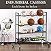 MyGift Basketball Holder Stand with Wheels, 4 Tier Large Heavy Duty Sports Ball Organizer for Garage, Black Metal Sports Equipment Storage Rack