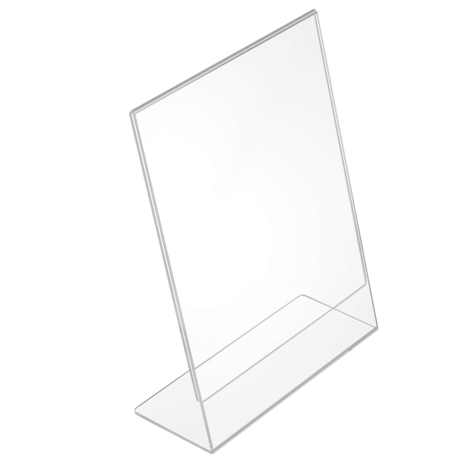 NIUBEE Acryl-Schilderhalter mit schräger Rückseite, 12,7 x 17,8 cm, transparent, vertikaler Bilderrahmen, Schreibtisch-Flyer-Halter, Dokumentenhalter, Papierständer, 6 Stück