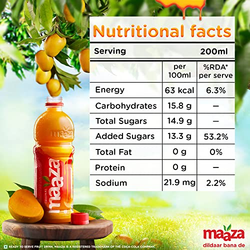 Image of Maaza Mango Drink, PET Bottle, 1.5 L