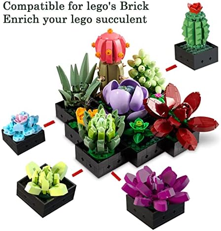 Succulents Building Sets Compatible for Lego Succulents 10309, Plant Decor Building Set for Adults, Build a Succulents Display Piece for The Home or Office,Gift for Girlfriend Mother(682pcs)