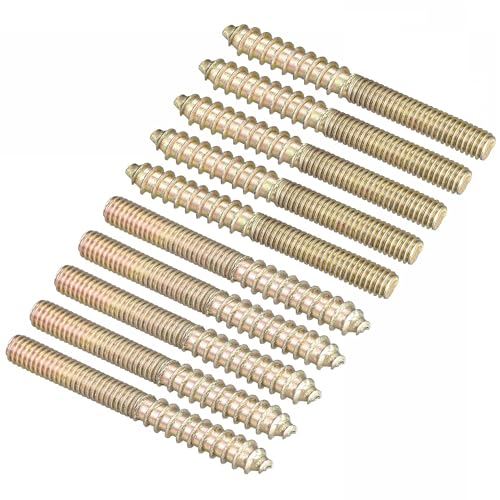 TOP-VIGOR 20Pcs Hanger Bolts, M4x40mm Double Headed Bolts Self Tapping Screw, Double Ended Dowel Screws, Screw Dowels Hanger, Threaded Lag Wood Screws and Machine Bolts for Wood Joint Furniture