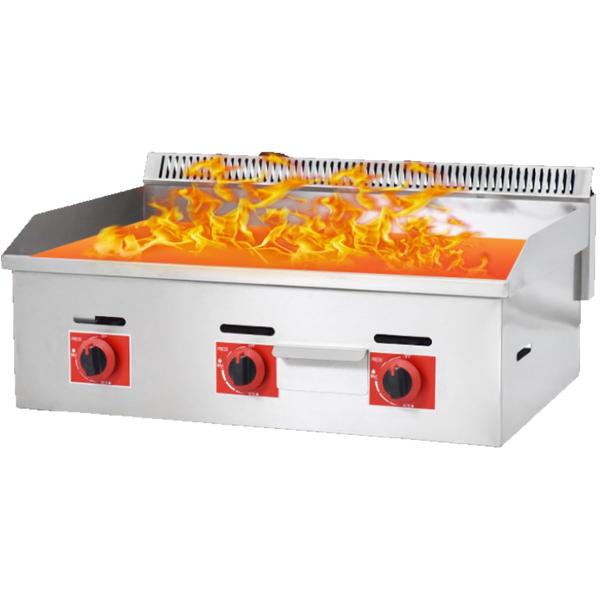 grande piastra antiaderente in acciaio inox, piastra a gas, griglia da banco commerciale, padelle per la cucina, friggitrice per uova alla pancetta del barbecue