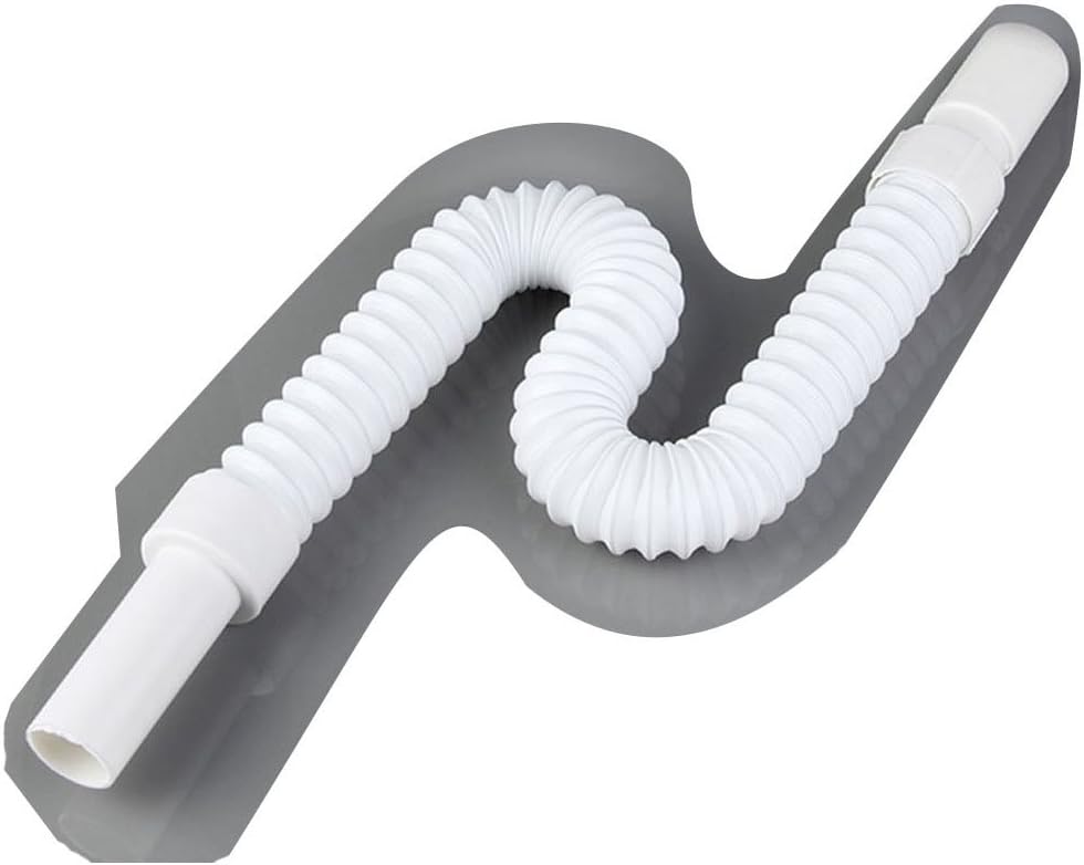 White Plastic Corrugated Basin Flexible Drain Pipe Sewer Pipe, Deodorizing function