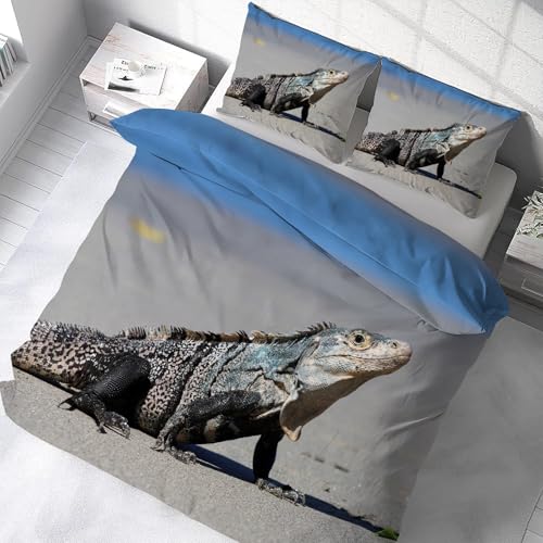 Parure de lit iguane 220x240 pour s'endormir face à l'océan chaque soir - 5
