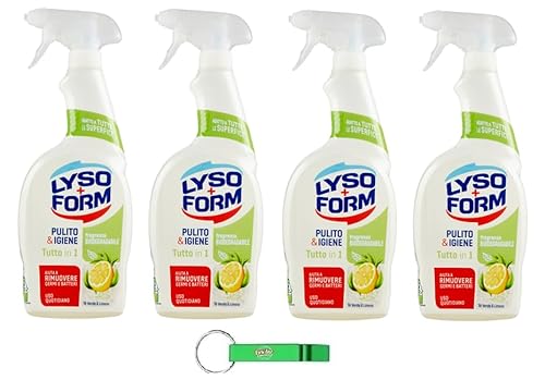 Lysoform Pulito & Igiene Tutto in 1 – Spray detergente con tè verde e limone per la pulizia di superfici della cucina e del bagno – Detergente 700 ml