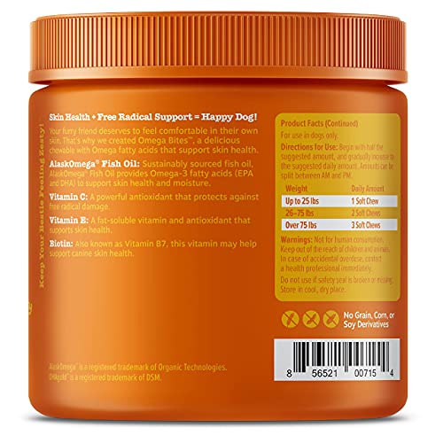 Zesty Paws Omega 3 Alaskan Fish Oil Chew Treats for Dogs with