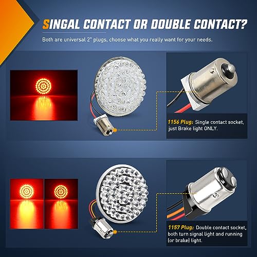 Image of Nilight LED Turn Signal Rear Brake Running Lights 1157 Double Contacts Plug and Play for Harley Davidson Dyna Sportster Touring Street Glide Road King Iron 883