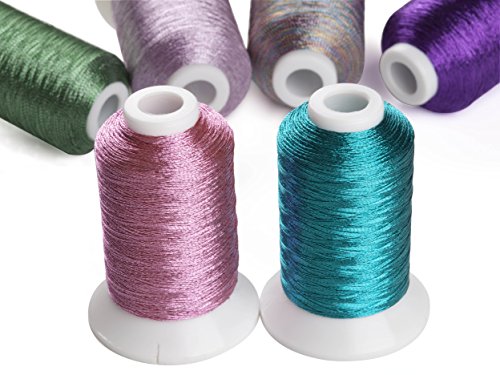 Fil à broder métallique machine Simthread 500 mètres multicolore bobine couture - 4