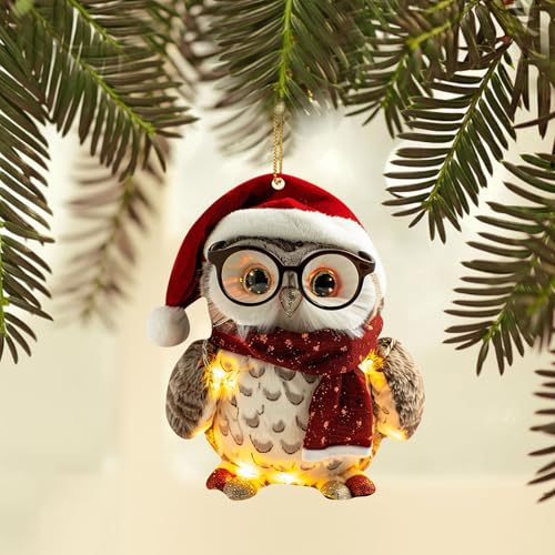 Niedlicher Eule Weihnachtsbaum Anhänger, Lustiger Christbaumschmuck,...