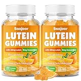 Saajoor Lutein & Zeaxanthin Gummies - Eye Vitamin Supplement with 40mg Lutein & 8mg Zeaxanthin to Support Macular, Vision & Overall Eye Health, Naturally Orange Flavor, 120 Count