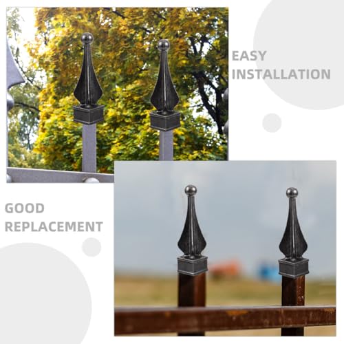 Accessoires de clôture en fer forgé solides, 2 embouts décoratifs extérieurs