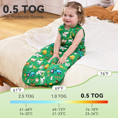Image of Bamboo Viscose Sleep Sack for Baby, 1.0 & 0.5 Tog Wearable Blanket